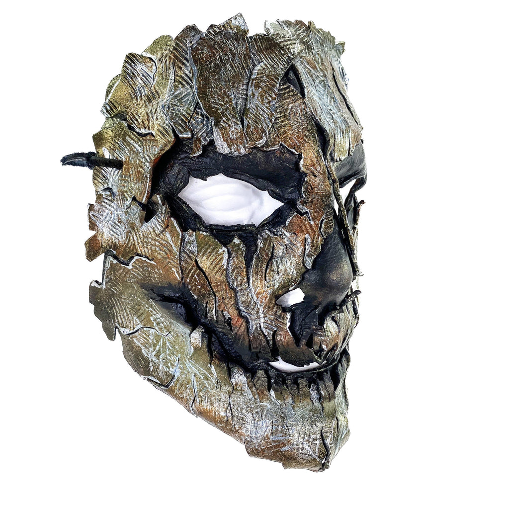 Genuine Leather Mask - Shattered Metal Paint - Handmade Full Face Cover for Halloween, Performance or Cosplay Costume Rockwell Masks
