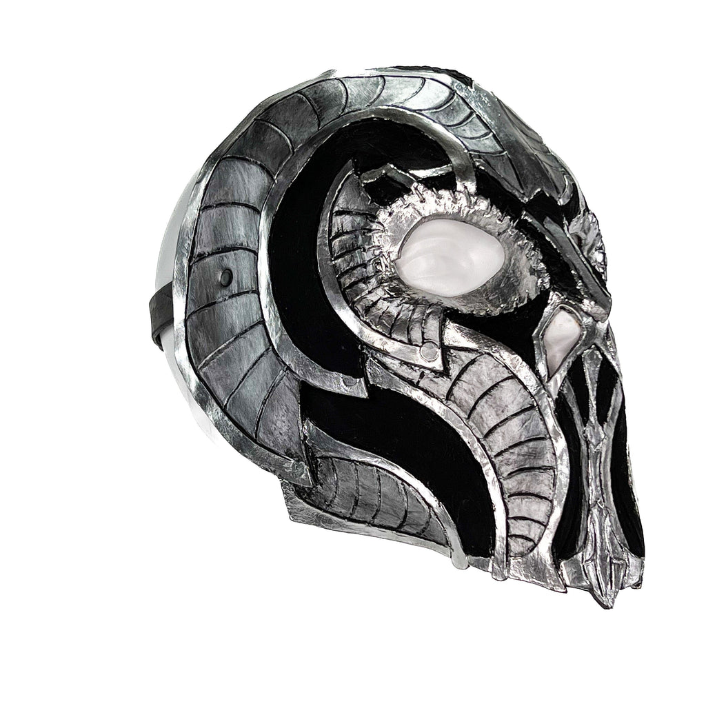 Battle Mask - Handmade Genuine Leather Mask in Silvers and Matte Black Rockwell Masks