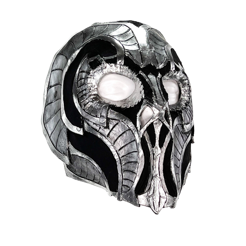 Battle Mask - Handmade Genuine Leather Mask in Silvers and Matte Black Rockwell Masks