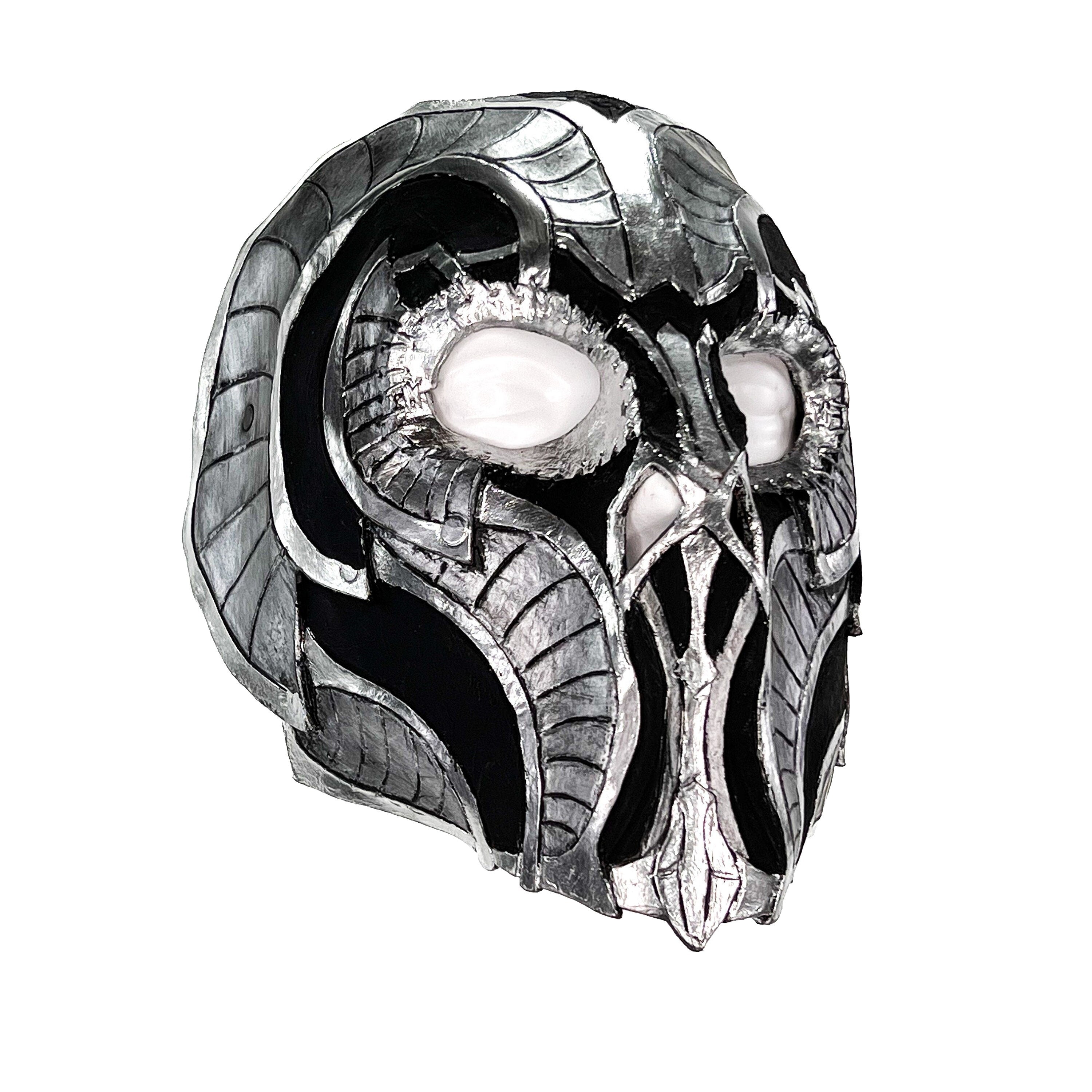 Battle Mask - Handmade Genuine Leather Mask in Silvers and Matte Black Rockwell Masks