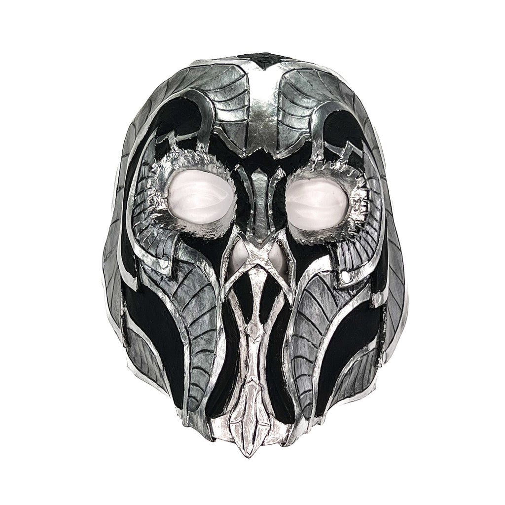 Battle Mask - Handmade Genuine Leather Mask in Silvers and Matte Black Rockwell Masks