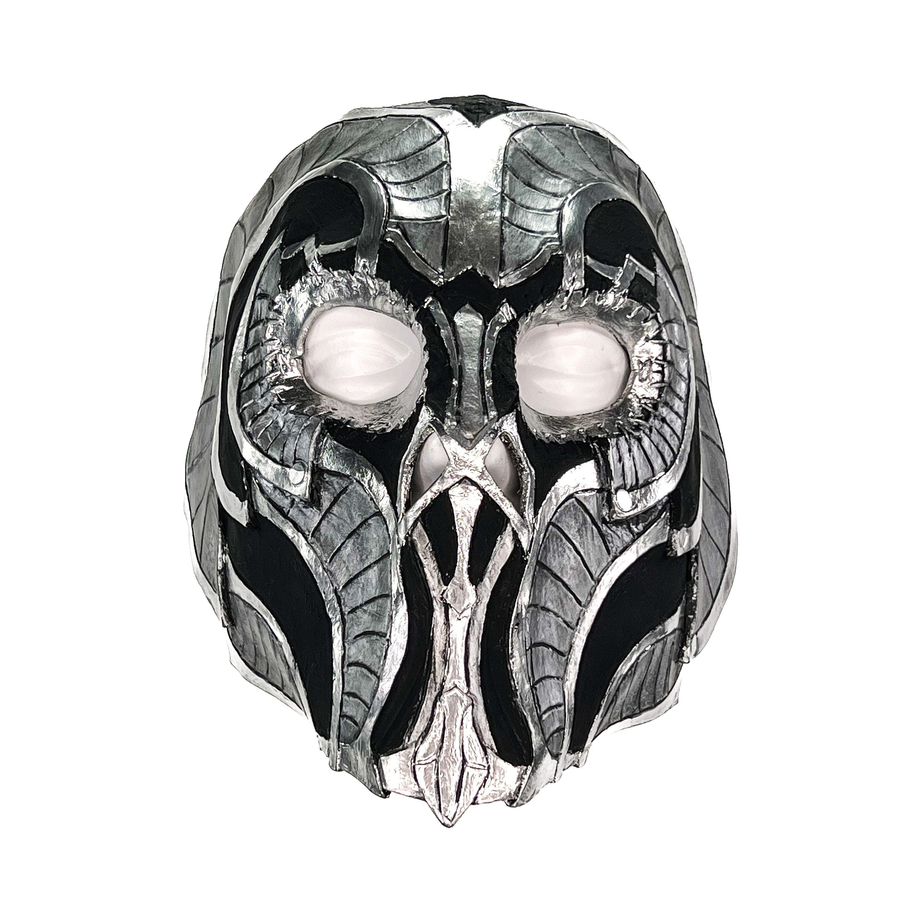 Battle Mask - Handmade Genuine Leather Mask in Silvers and Matte Black Rockwell Masks