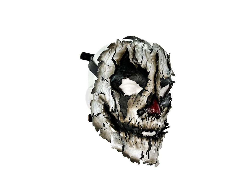 Genuine Leather Mask - Shattered Clown - Handmade Full Face Cover for Halloween, Performance or Cosplay Costume Rockwell Masks