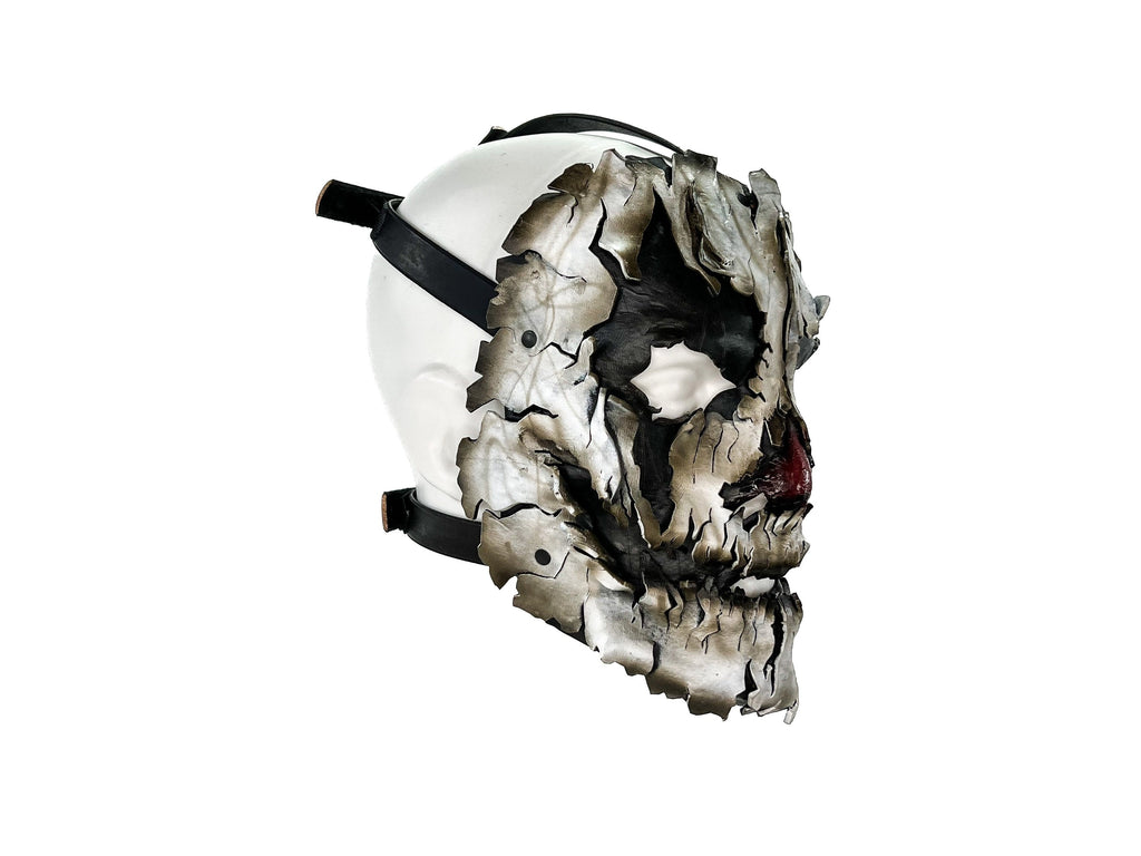 Genuine Leather Mask - Shattered Clown - Handmade Full Face Cover for Halloween, Performance or Cosplay Costume Rockwell Masks