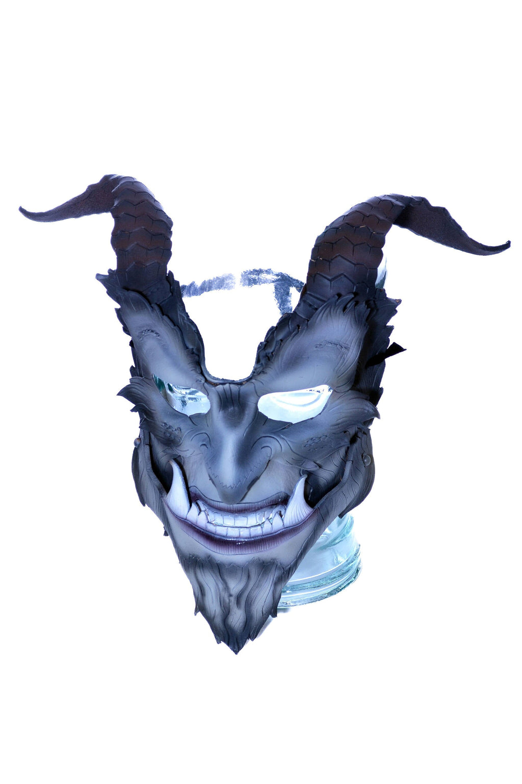The Beast - Articulating Jaw Handmade Genuine Leather Mask with Horns in Natural Colors Rockwell Masks