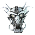 Grey Ancient Dragon Leather Mask with Swarovski Crystals Rockwell Masks