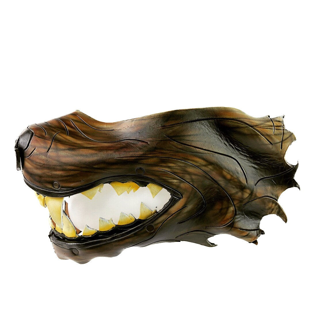 Mad Dog Handcrafted Genuine Leather Wolf Mask Rockwell Masks