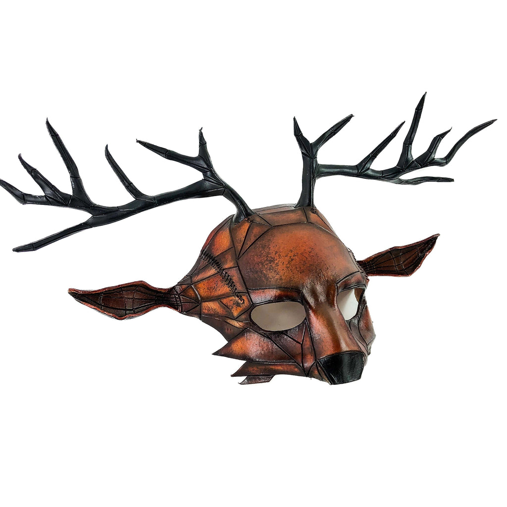 Geometric Buck Deer Genuine Leather Mask Rockwell Masks