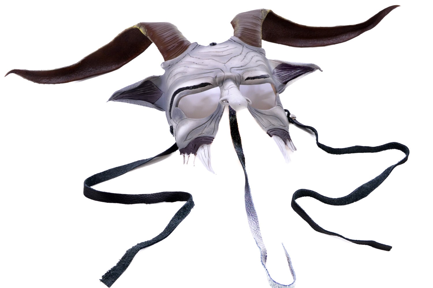 Krampus Handmade Genuine Leather Mask for Masquerade Cosplay or Halloween Costumes Rockwell Masks