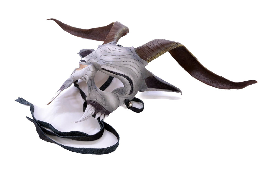 Krampus Handmade Genuine Leather Mask for Masquerade Cosplay or Halloween Costumes Rockwell Masks