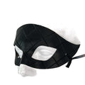 Masquerade Handmade Genuine Leather Mask in Black for Masquerades Halloween or Cosplay Rockwell Masks
