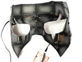 Silver Handmade Genuine Leather Mask in Rusted Steel Pattern Rockwell Masks