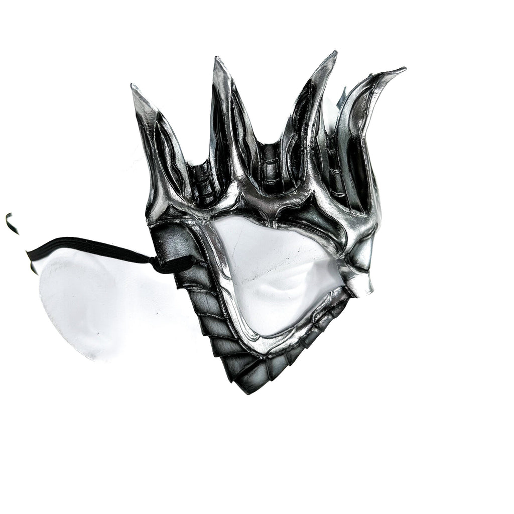 Masquerade Crown Mask of Handmade Genuine Leather in Metallics Rockwell Masks