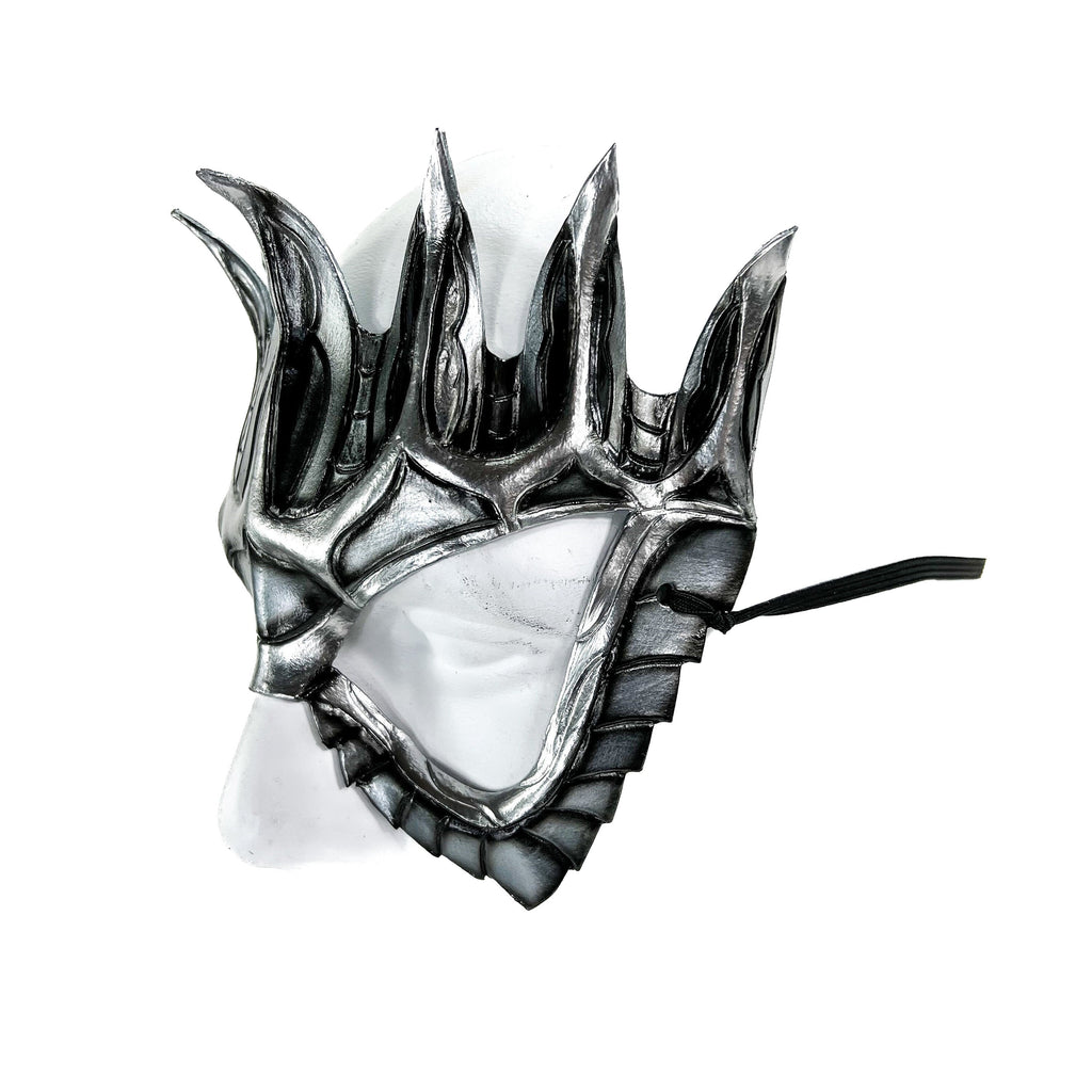 Masquerade Crown Mask of Handmade Genuine Leather in Metallics Rockwell Masks