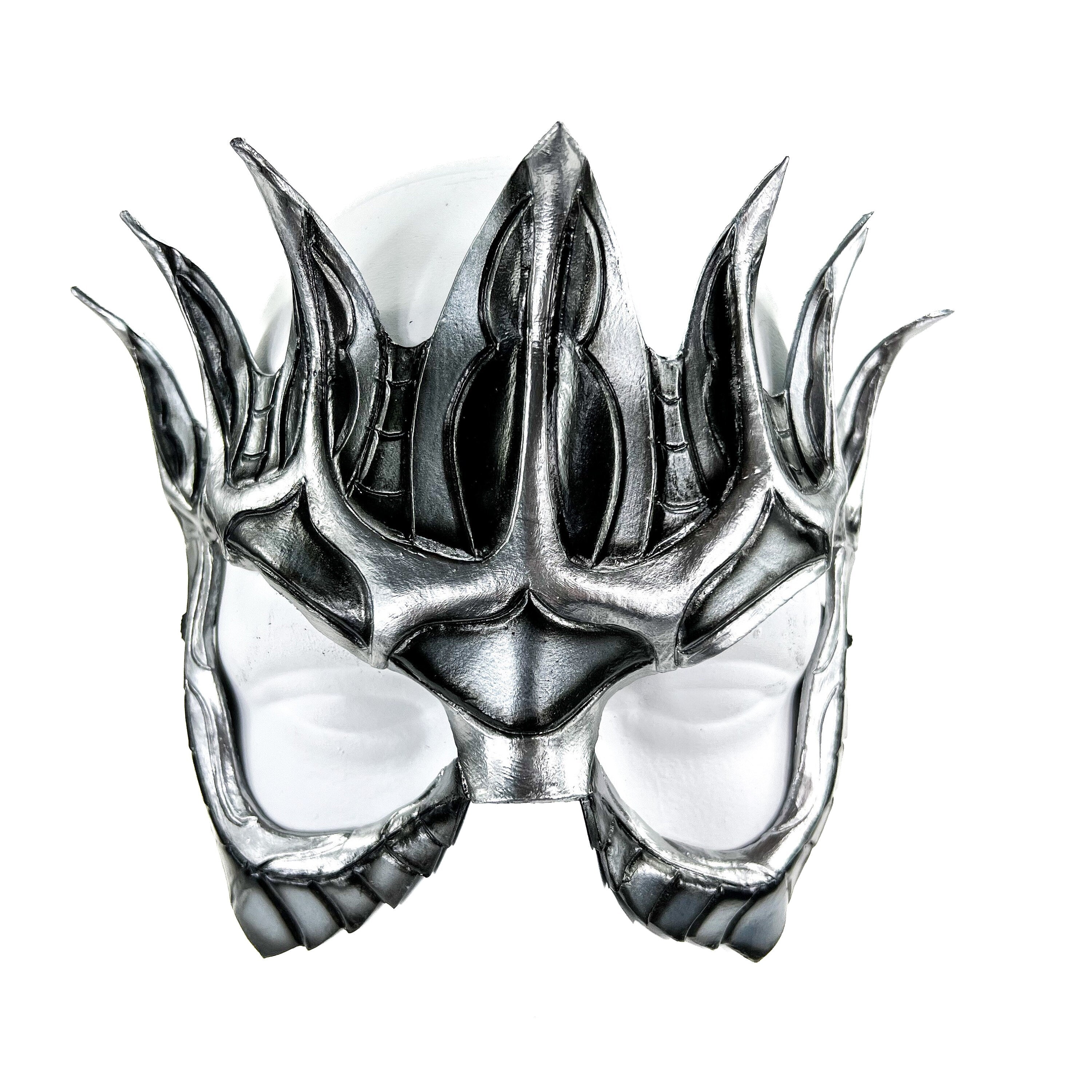 Masquerade Crown Mask of Handmade Genuine Leather in Metallics Rockwell Masks
