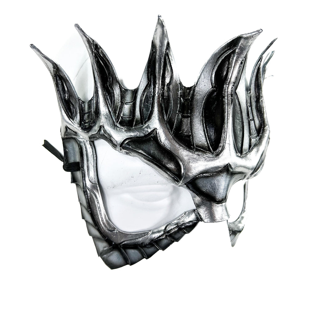 Masquerade Crown Mask of Handmade Genuine Leather in Metallics Rockwell Masks