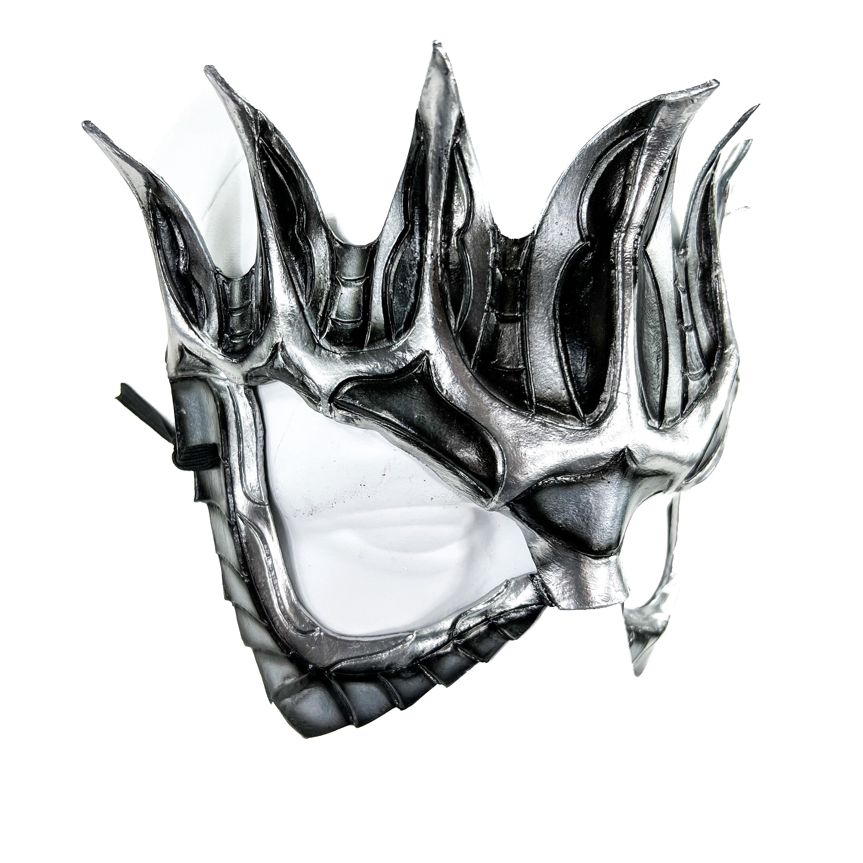 Masquerade Crown Mask of Handmade Genuine Leather in Metallics Rockwell Masks