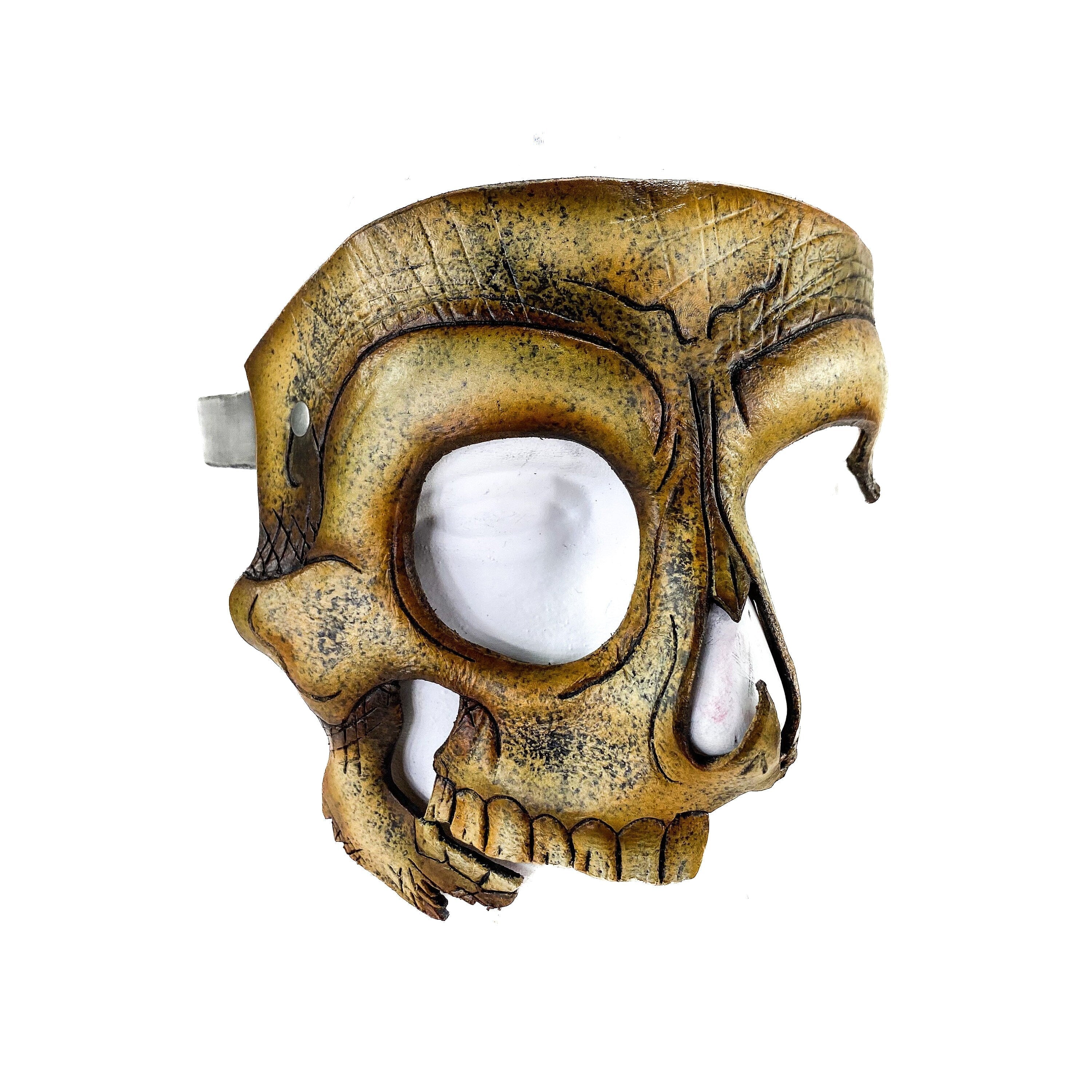 Handcrafted Genuine Leather Skull Phantom of the Opera Style Mask Rockwell Masks