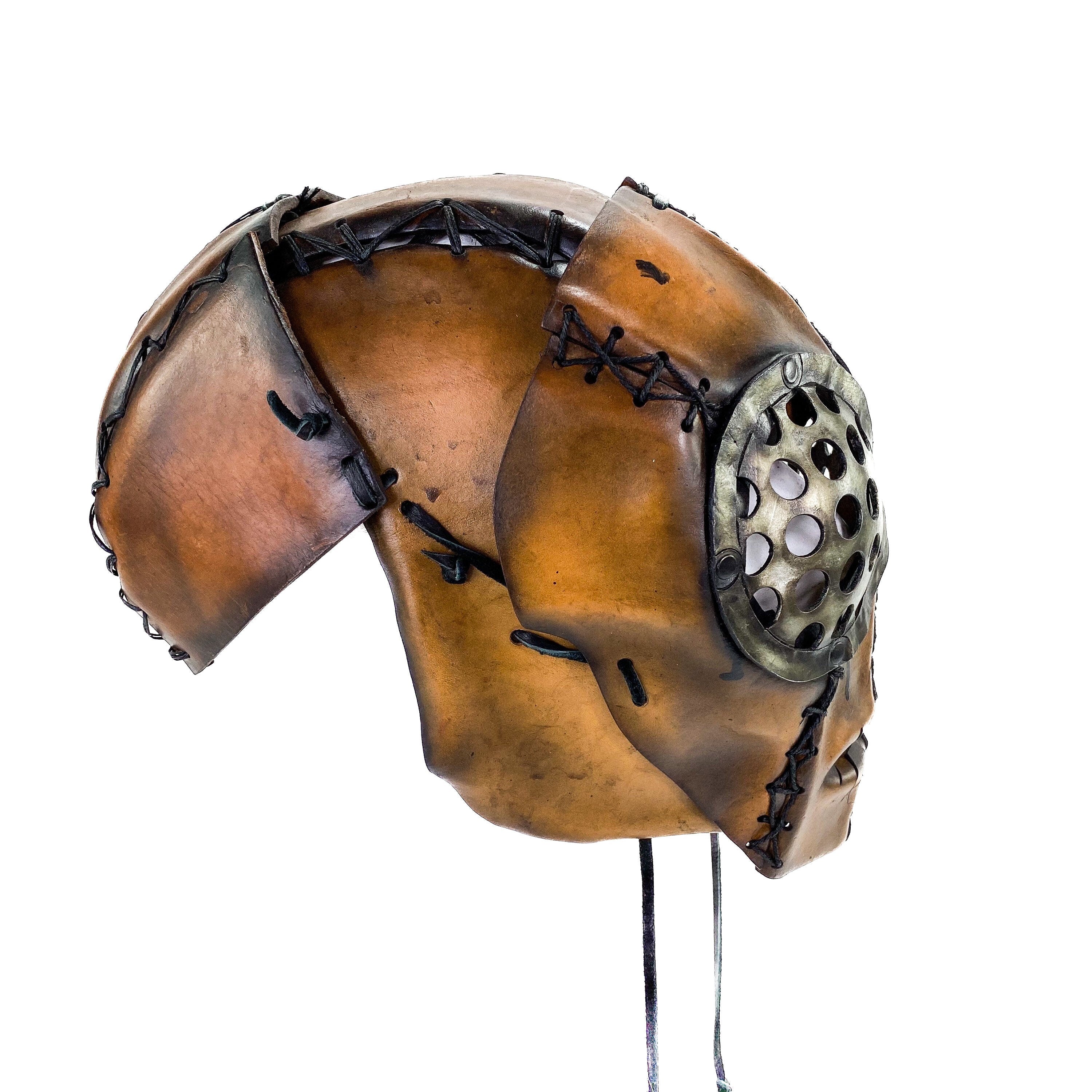 The Toy  - Handmade Leather Mask with Pull Ties Rockwell Masks