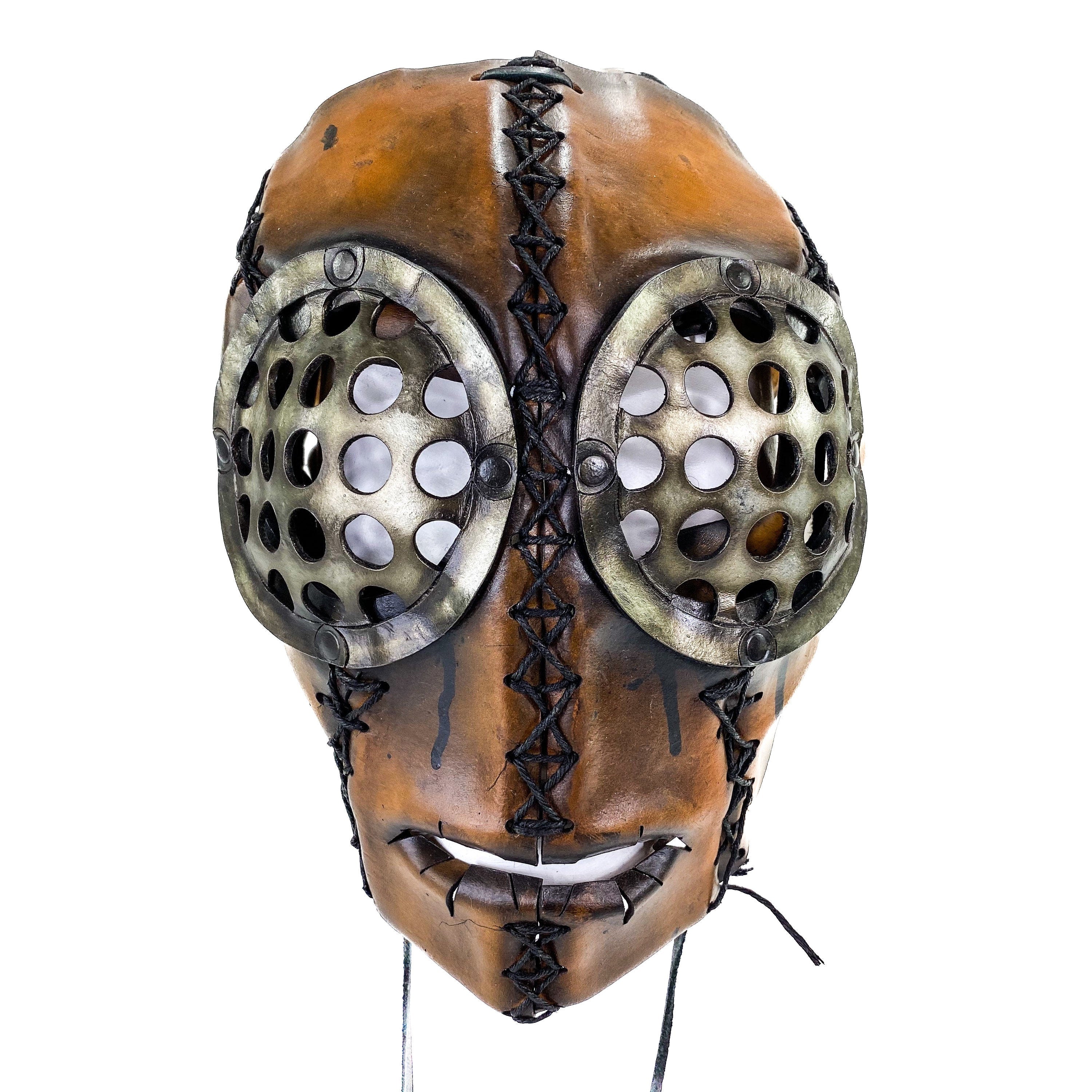 The Toy  - Handmade Leather Mask with Pull Ties Rockwell Masks