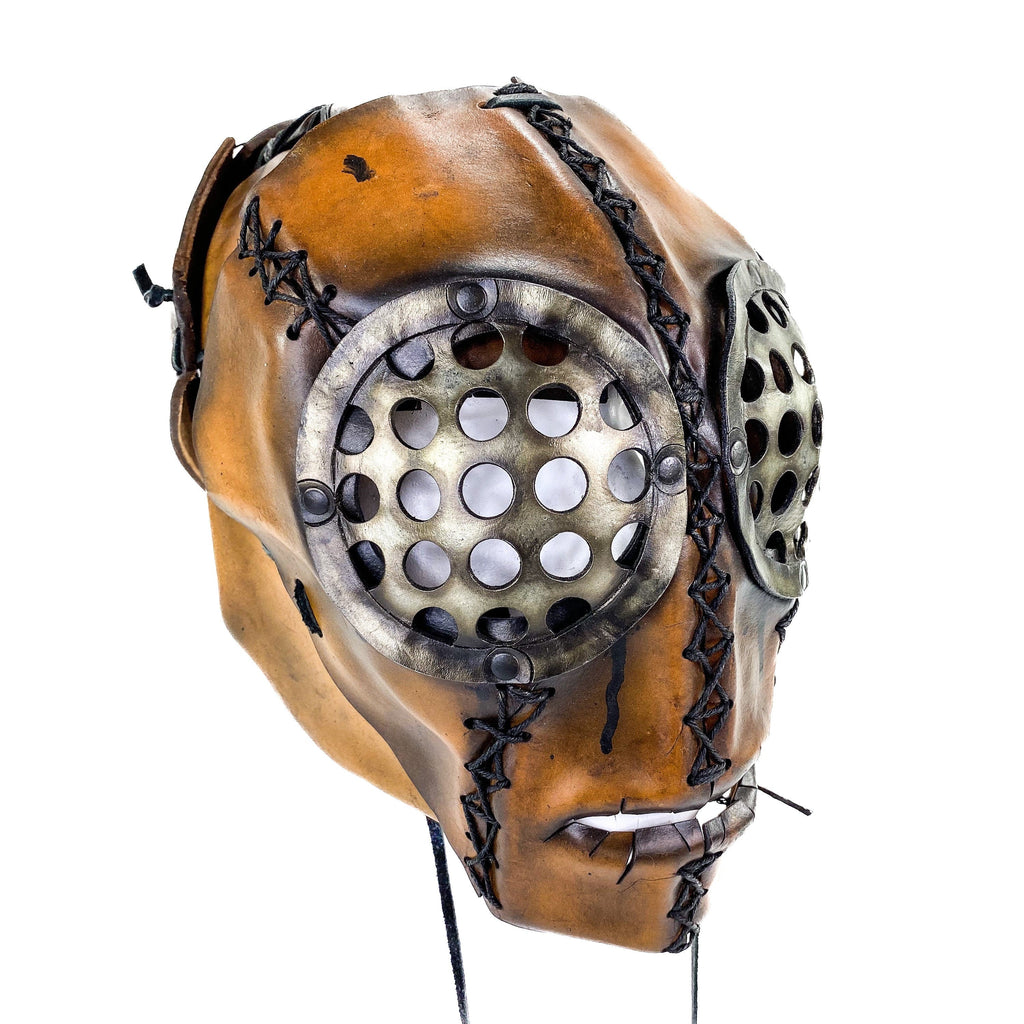 The Toy  - Handmade Leather Mask with Pull Ties Rockwell Masks