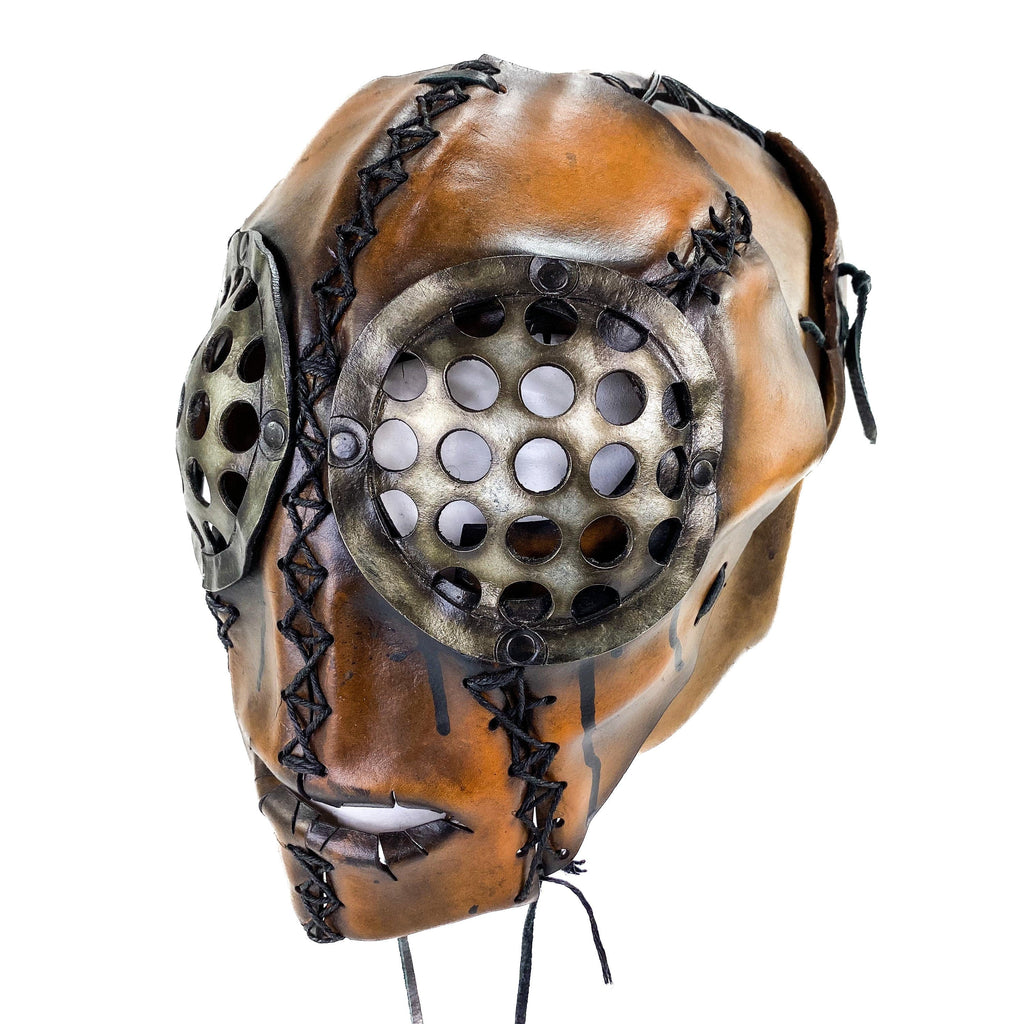 The Toy  - Handmade Leather Mask with Pull Ties Rockwell Masks