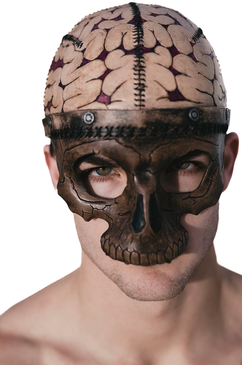 Frank's Brain Handmade Genuine Leather Mask Rockwell Masks