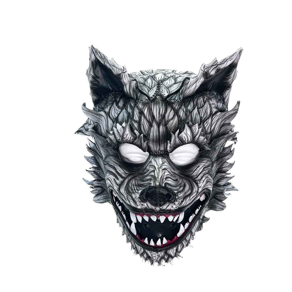 The Grey Lycan - Handmade Genuine Leather Helmet Mask Rockwell Masks