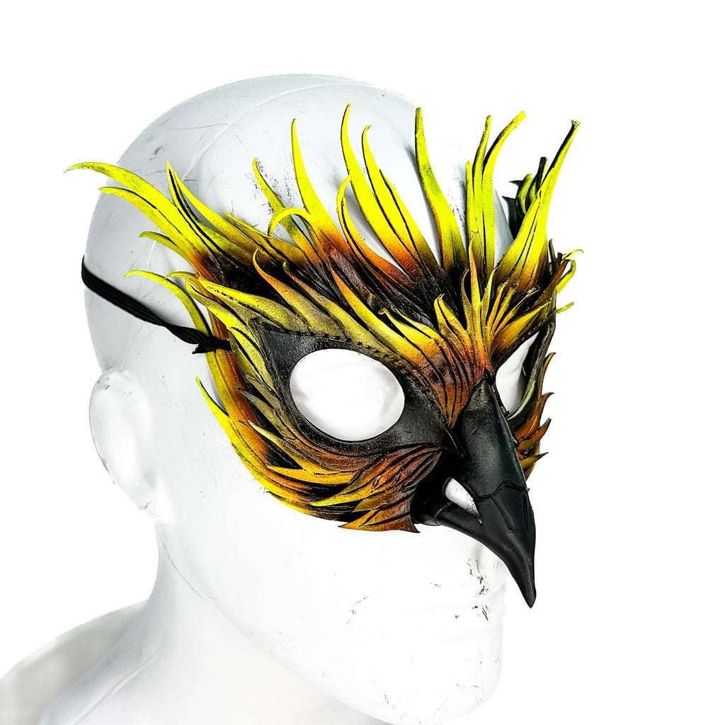 Layered Phoenix Handmade Genuine Leather Mask Rockwell Masks