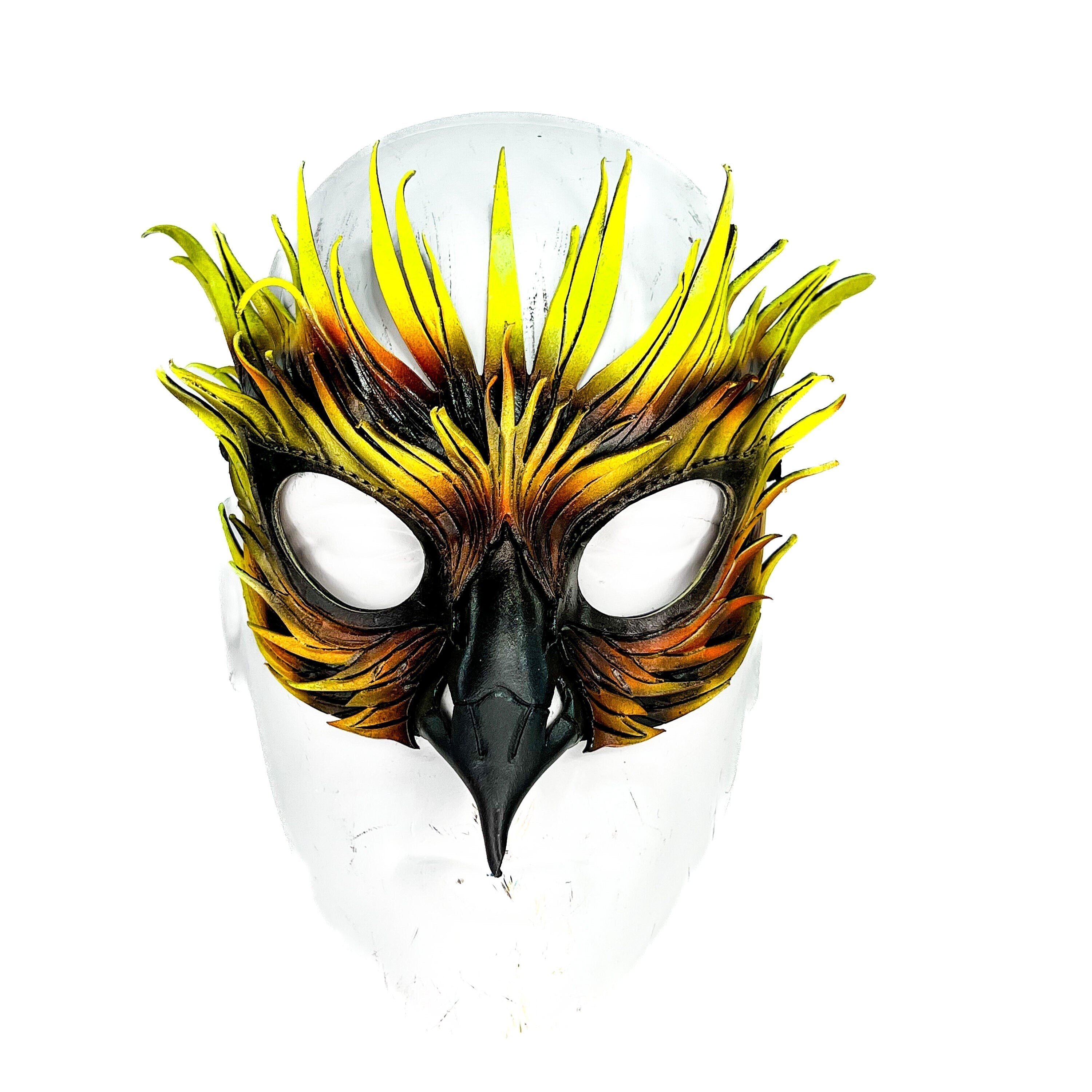 Layered Phoenix Handmade Genuine Leather Mask Rockwell Masks