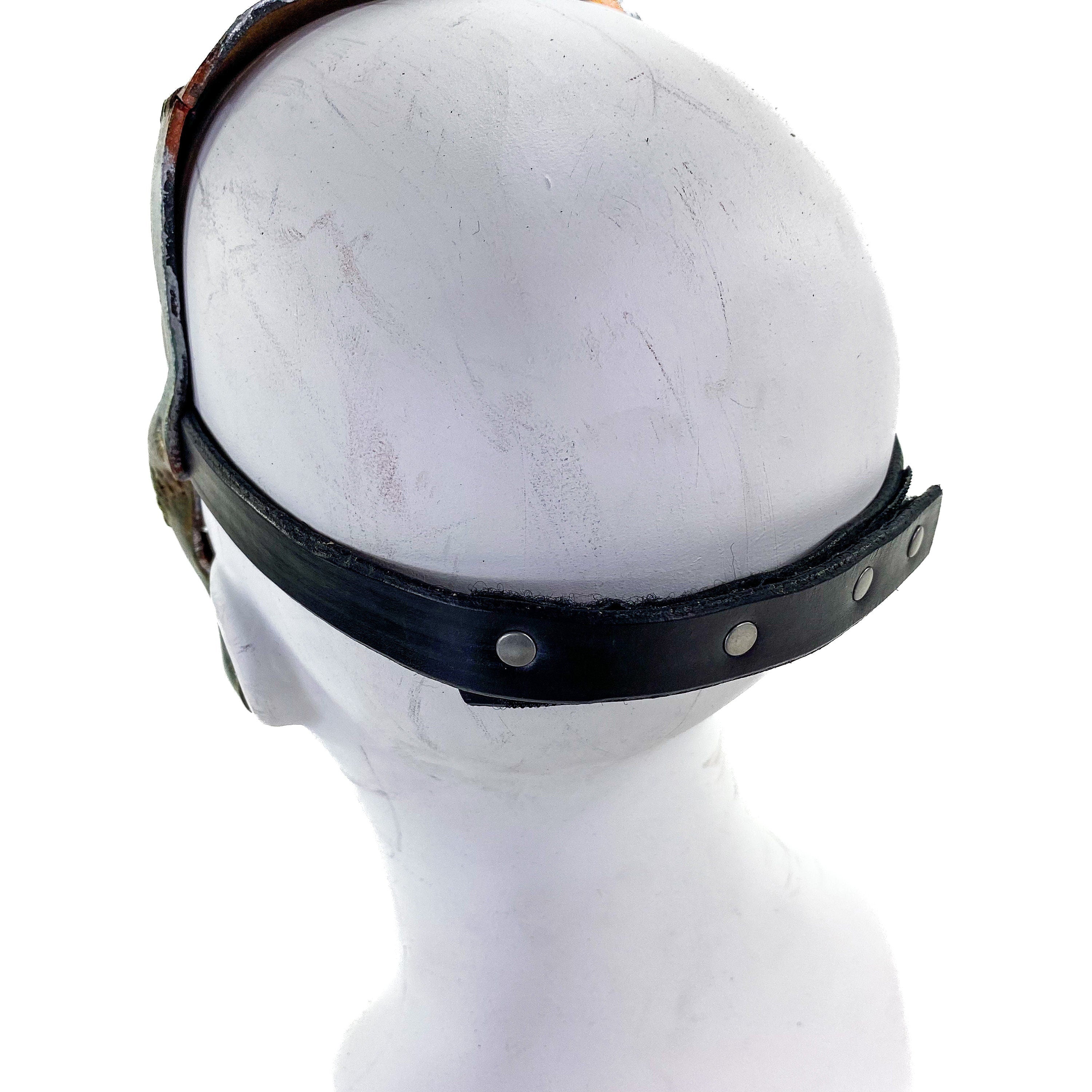 Invader - Genuine Leather Mask in Corroded Metallic Paint - Handmade Full Face Cover for Halloween, Performance or Cosplay Rockwell Masks