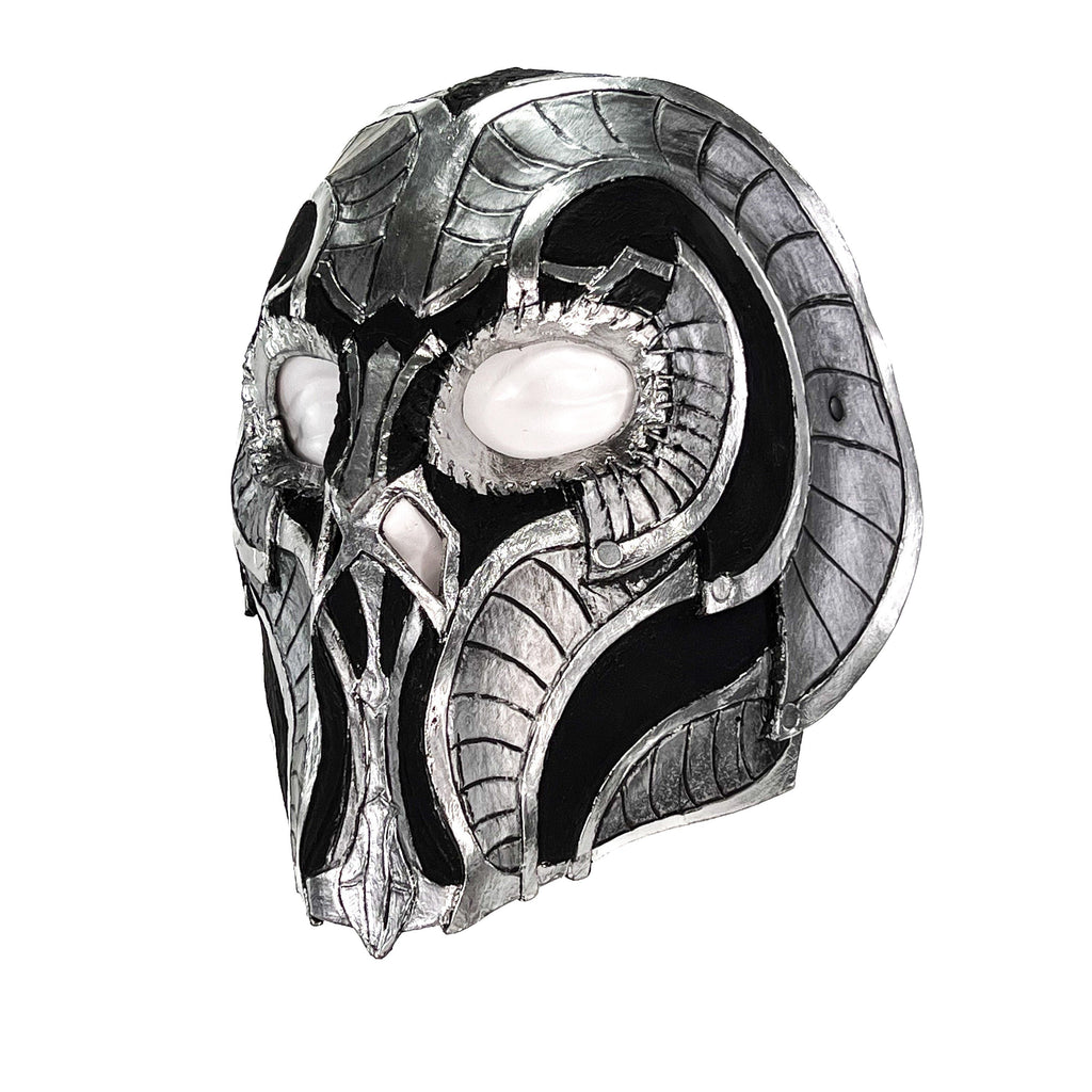 Battle Mask - Handmade Genuine Leather Mask in Silvers and Matte Black Rockwell Masks