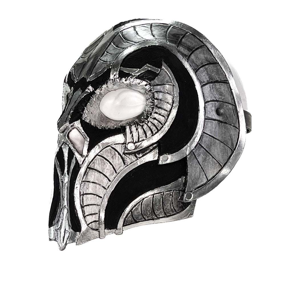 Battle Mask - Handmade Genuine Leather Mask in Silvers and Matte Black Rockwell Masks
