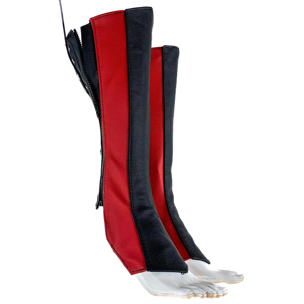 Genuine All Leather Kick Guards - Trapeze Boots - Zipper and Lace Closure - Aerial Boots/Gaiters - for Acrobatics, Costume, Wrestling Rockwell Masks