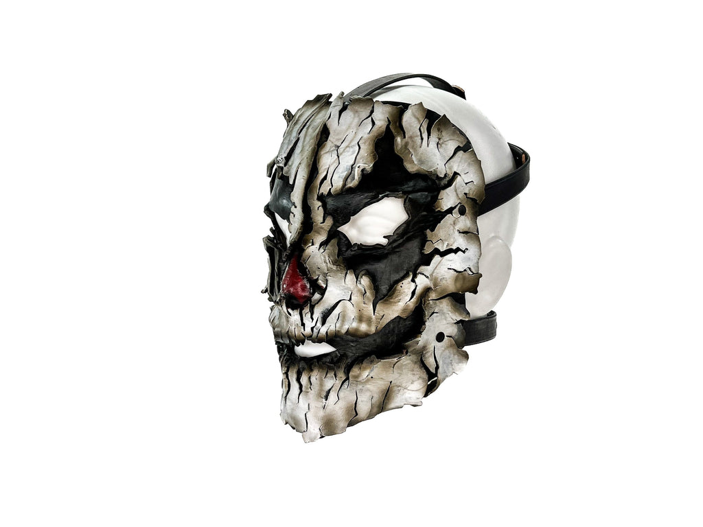 Genuine Leather Mask - Shattered Clown - Handmade Full Face Cover for Halloween, Performance or Cosplay Costume Rockwell Masks
