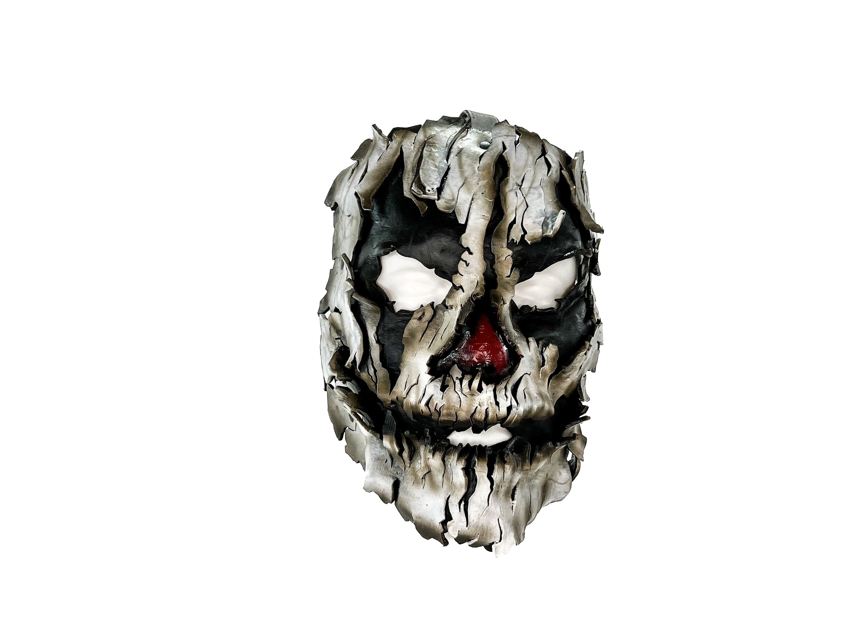 Genuine Leather Mask - Shattered Clown - Handmade Full Face Cover for Halloween, Performance or Cosplay Costume Rockwell Masks