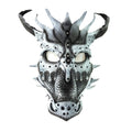 Grey Ancient Dragon Leather Mask with Swarovski Crystals Rockwell Masks