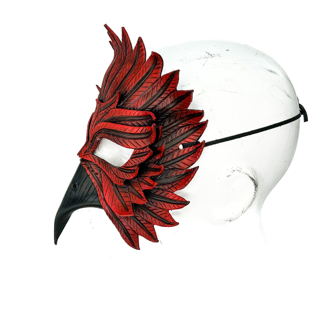 Red Bird Handmade Genuine Leather Mask Rockwell Masks
