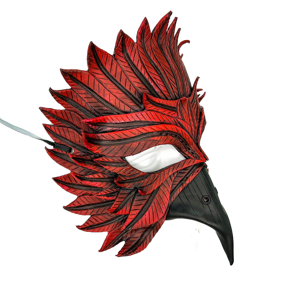 Red Bird Handmade Genuine Leather Mask Rockwell Masks