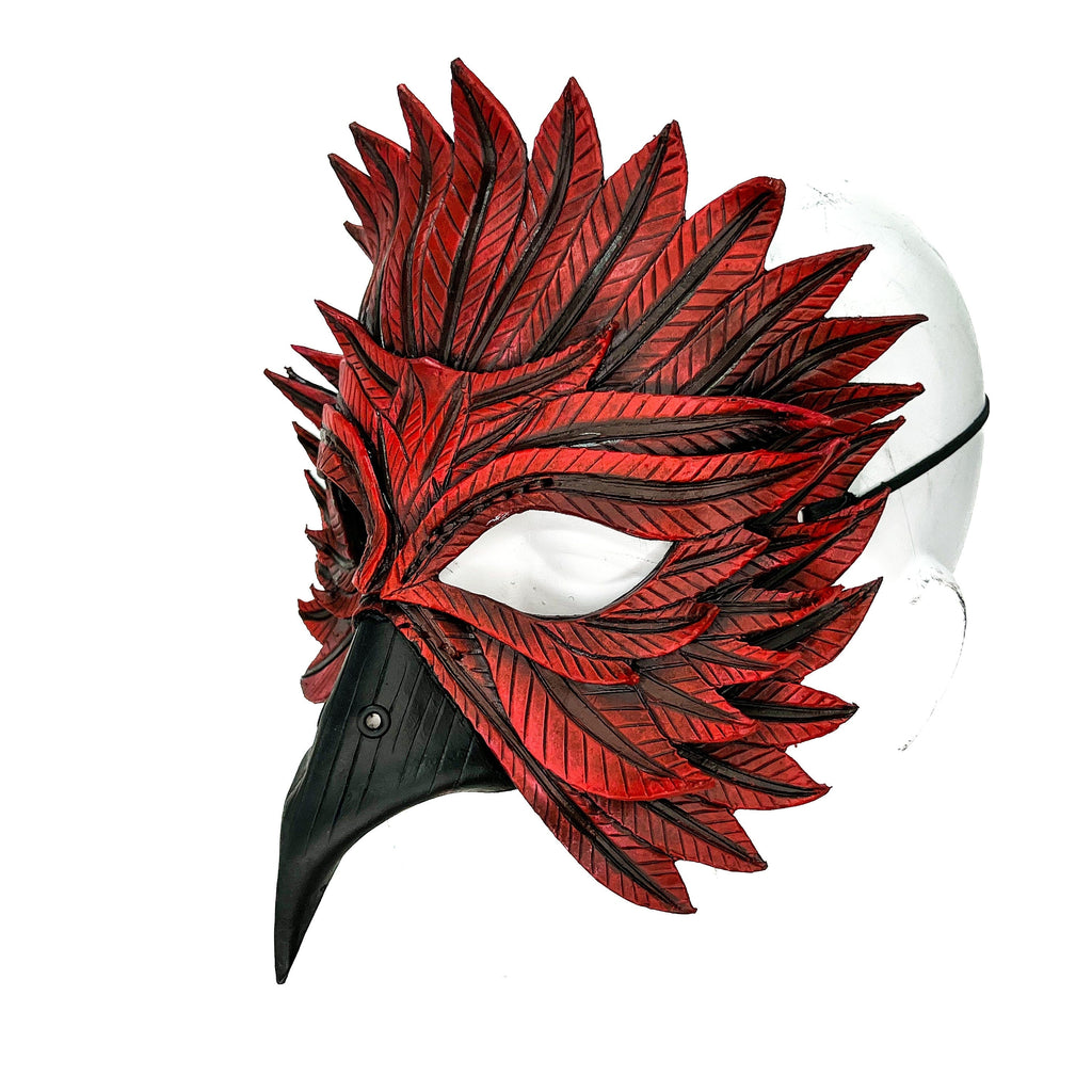 Red Bird Handmade Genuine Leather Mask Rockwell Masks