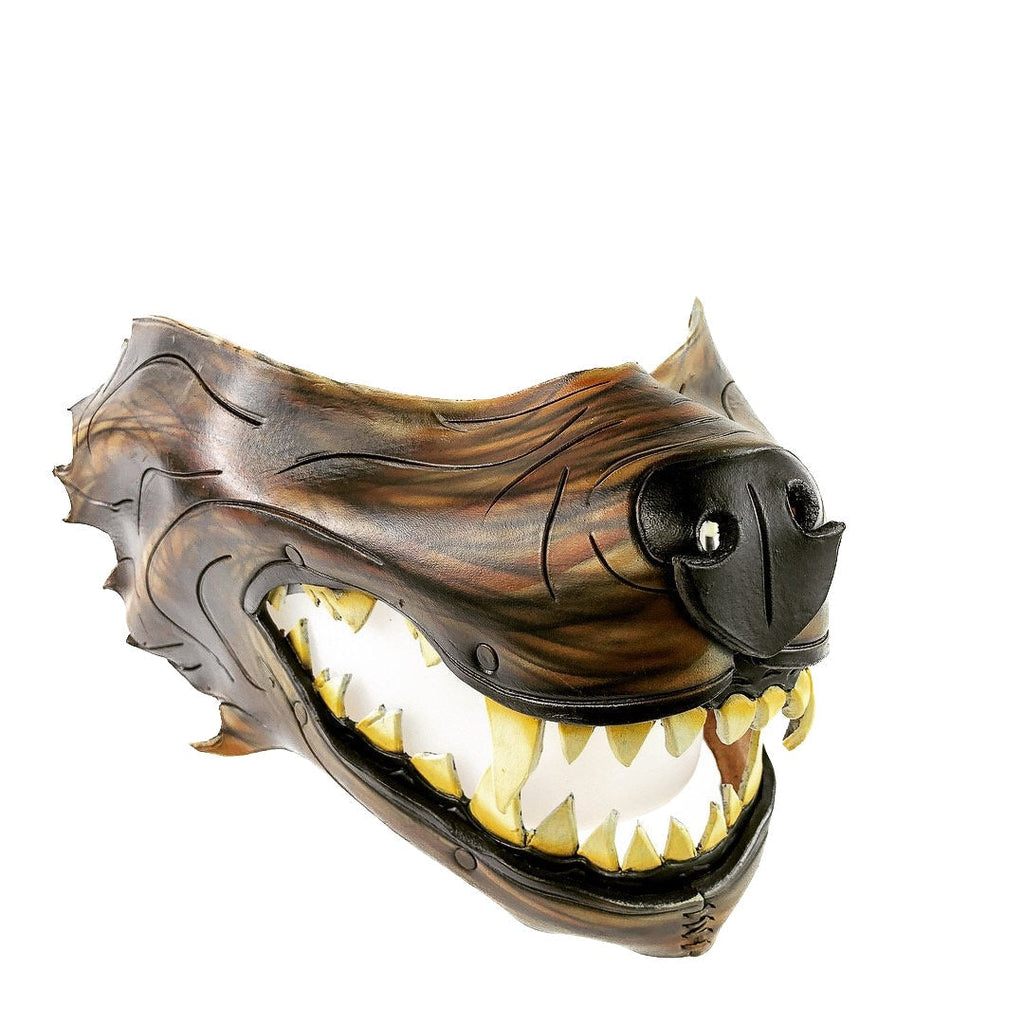 Mad Dog Handcrafted Genuine Leather Wolf Mask Rockwell Masks