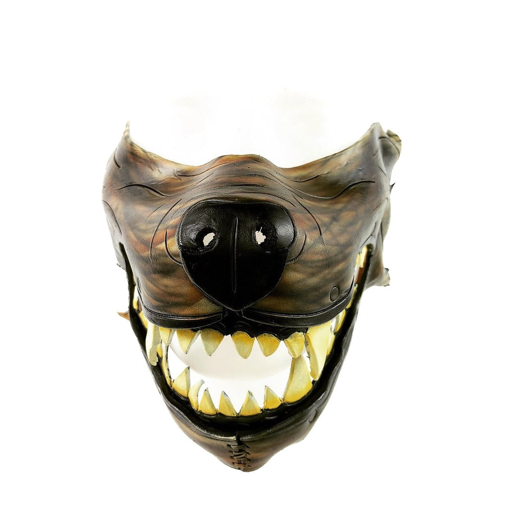 Mad Dog Handcrafted Genuine Leather Wolf Mask Rockwell Masks