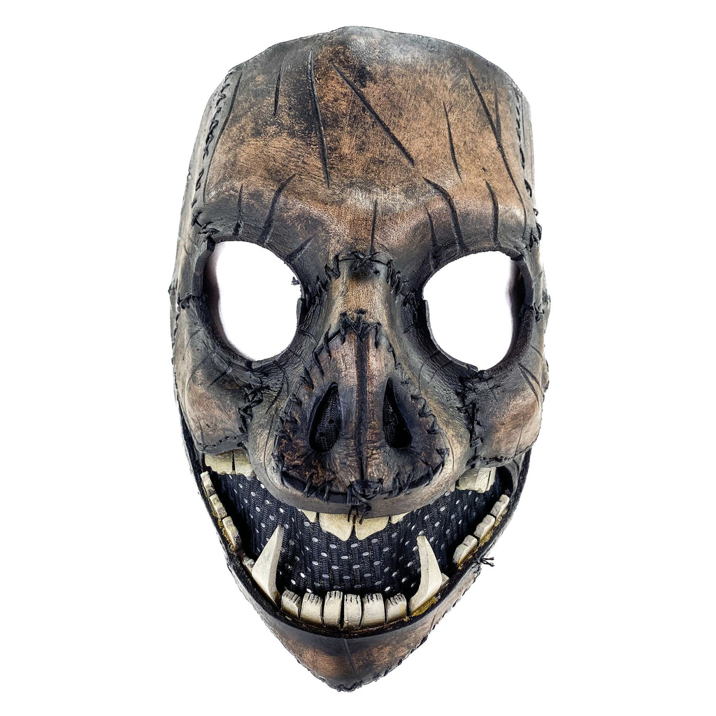 Evil Swine - Genuine Leather Mask - Charred Remains Horror Pig  - Handmade Full Face Cover for Halloween or Performance Costume Rockwell Masks