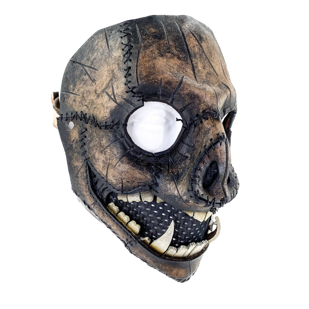 Evil Swine - Genuine Leather Mask - Charred Remains Horror Pig  - Handmade Full Face Cover for Halloween or Performance Costume Rockwell Masks