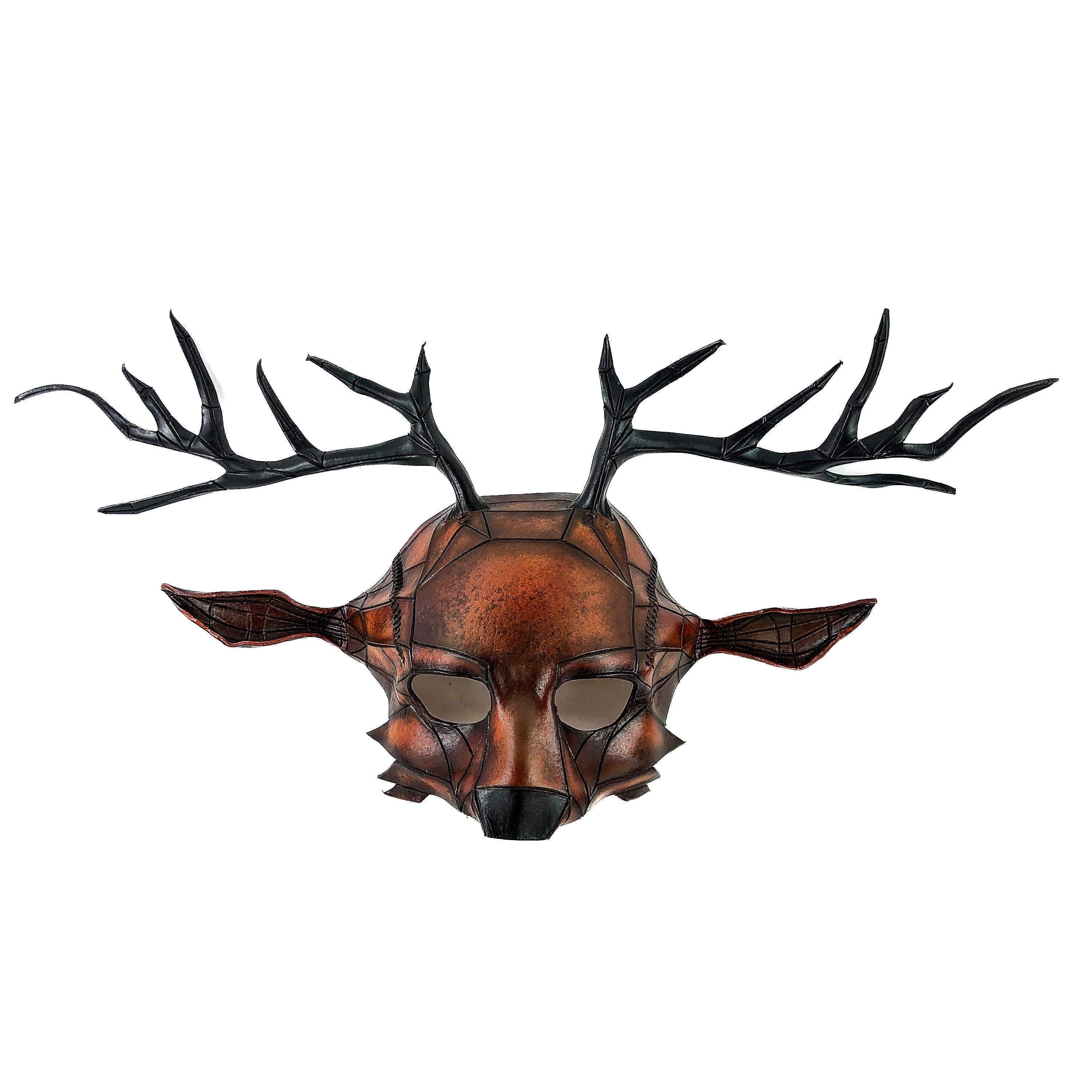 Geometric Buck Deer Genuine Leather Mask Rockwell Masks