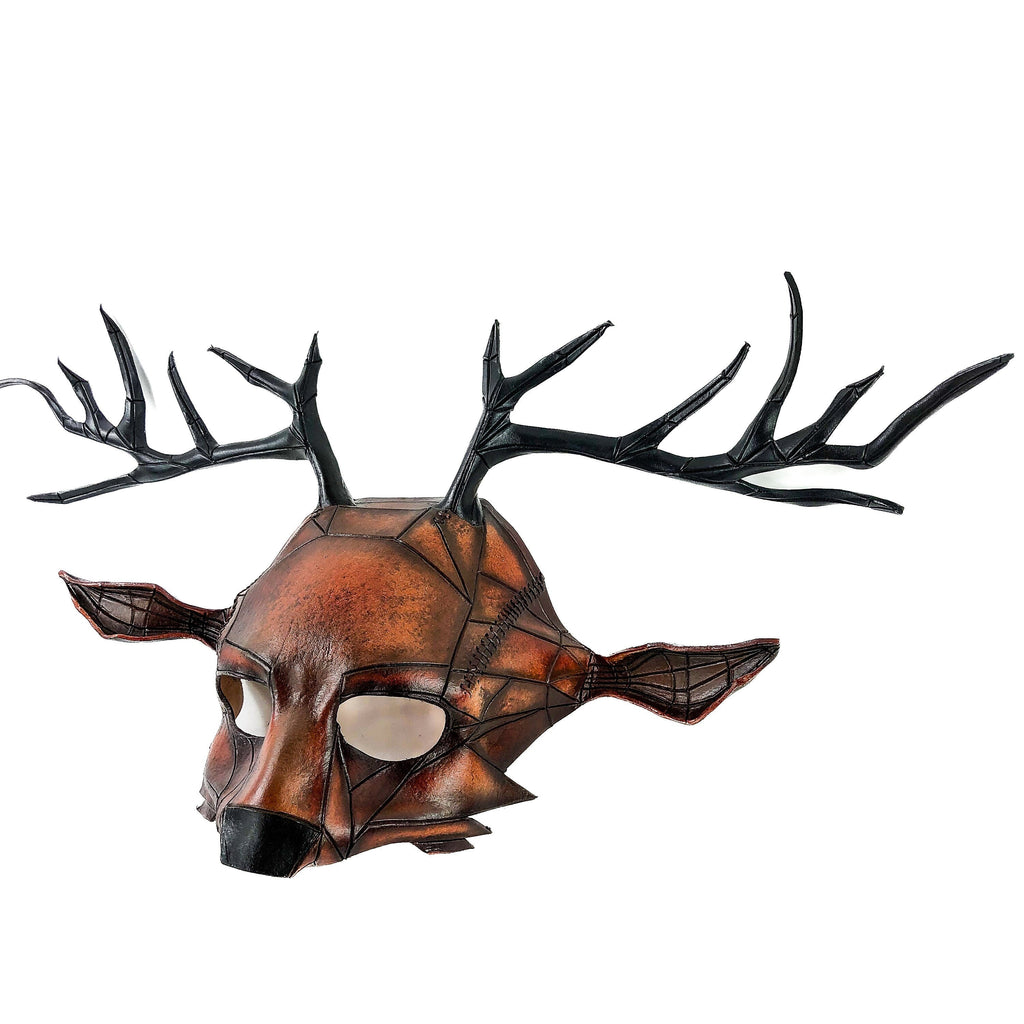 Geometric Buck Deer Genuine Leather Mask Rockwell Masks