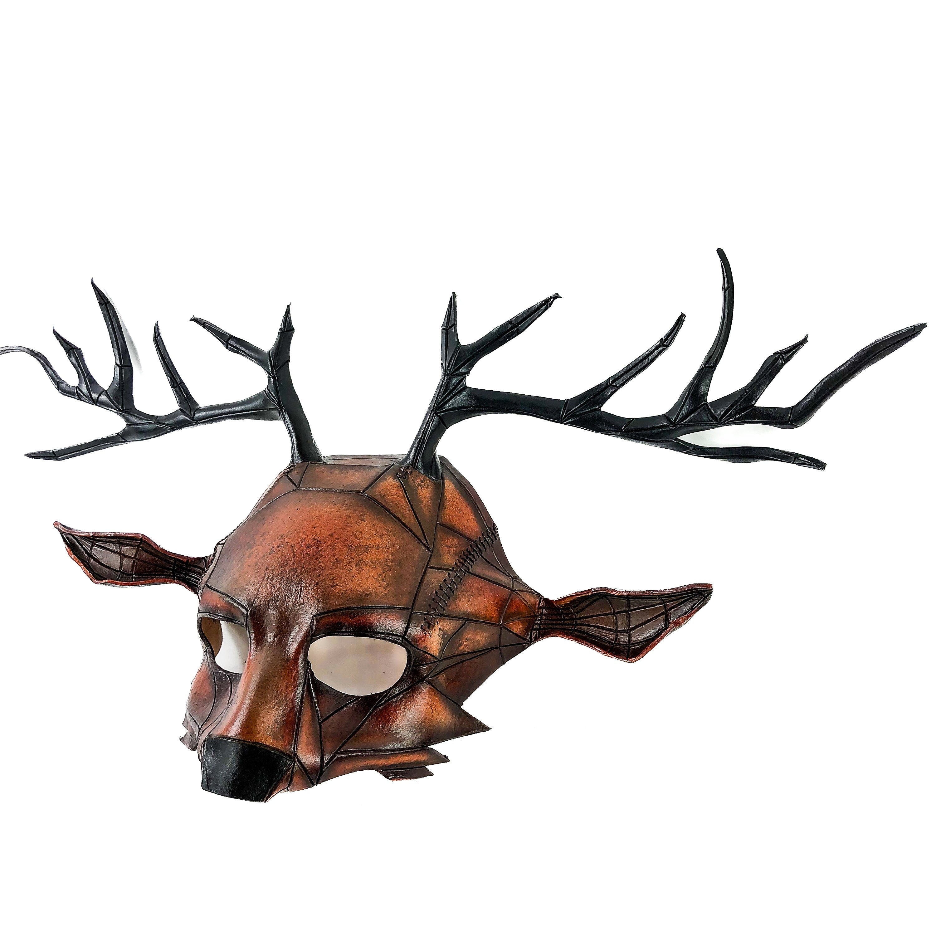 Geometric Buck Deer Genuine Leather Mask Rockwell Masks