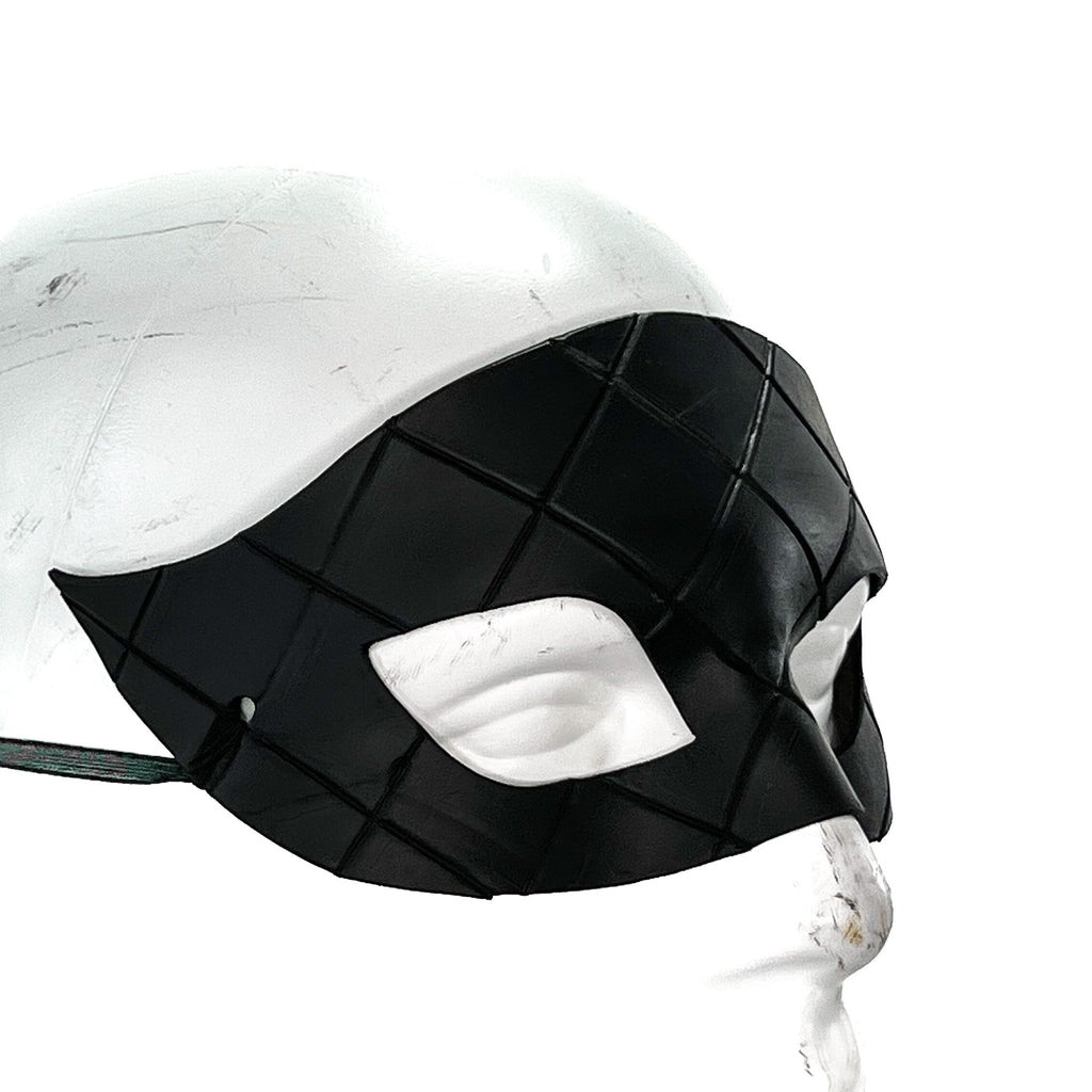 Masquerade Handmade Genuine Leather Mask in Black for Masquerades Halloween or Cosplay Rockwell Masks