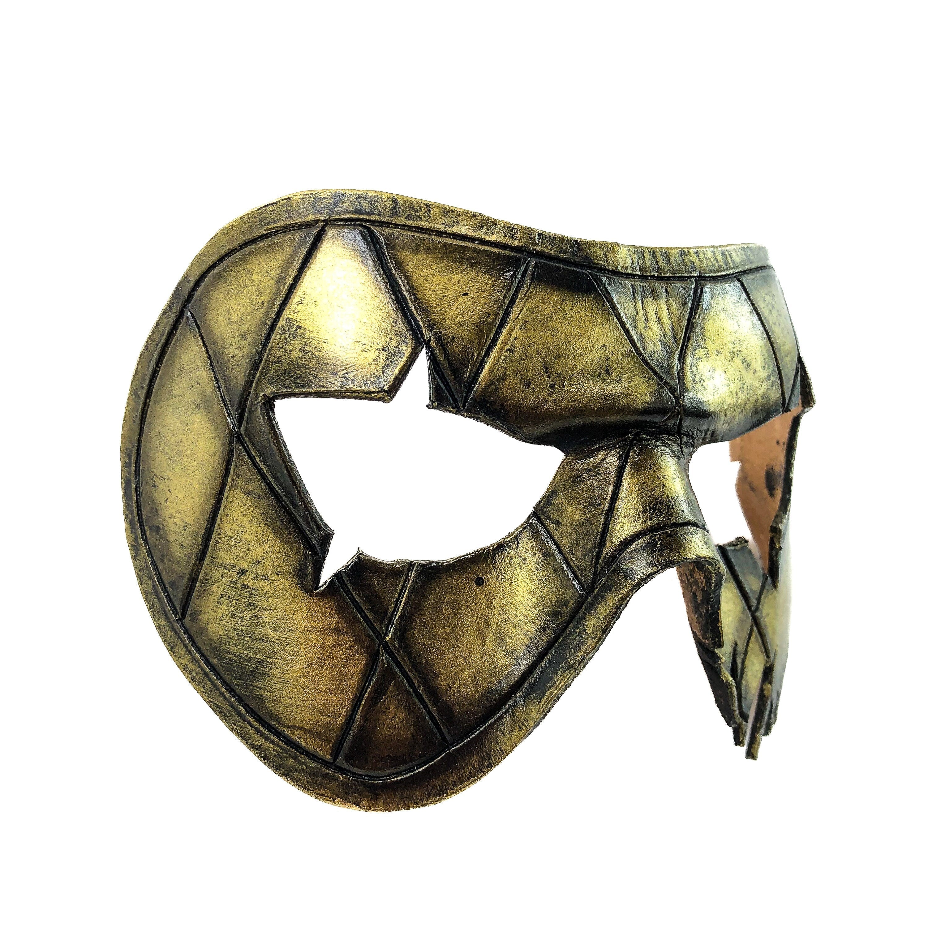 Harlequin Handmade Genuine Leather Mask in Gold Rockwell Masks