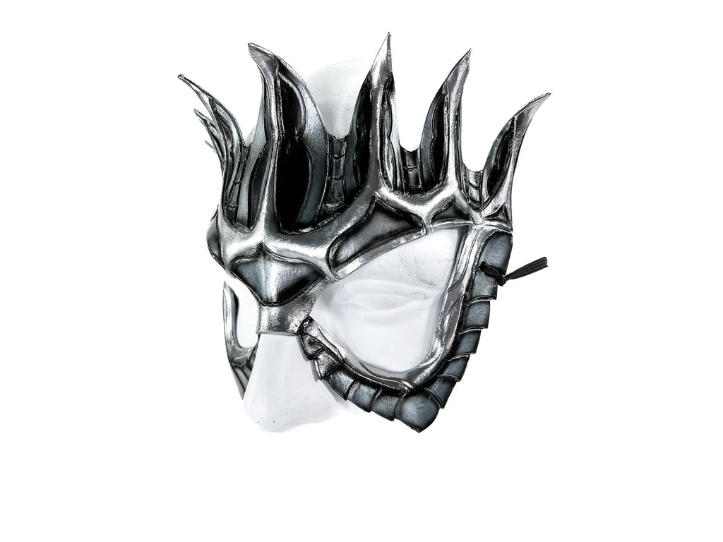 Masquerade Crown Mask of Handmade Genuine Leather in Metallics Rockwell Masks